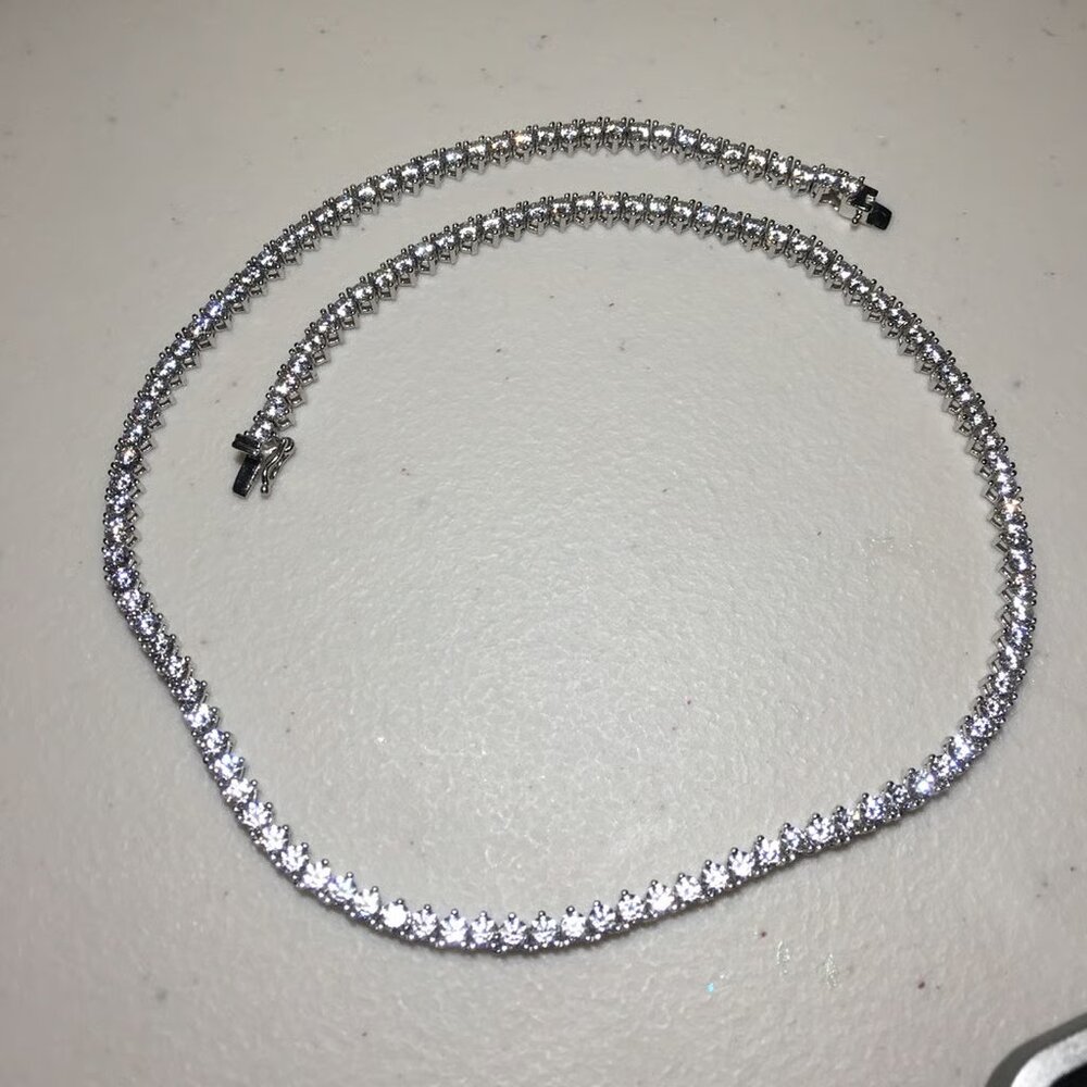 Platinum 18.00 CTTW Diamonique Tennis Necklace